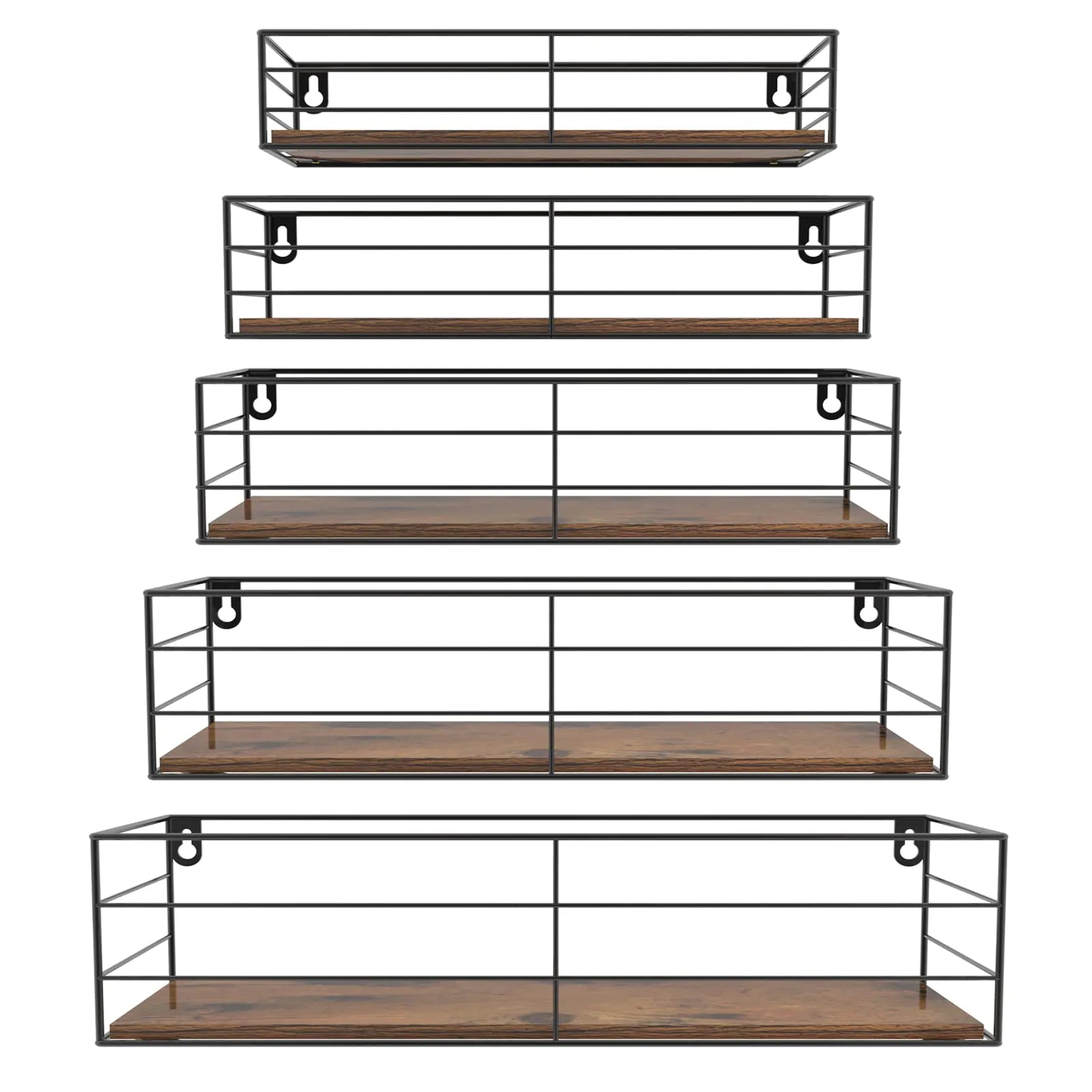 CRUGLA Floating Wall Shelves Set of 5 Wall Mounted Bathroom Shelves Hanging Storage Shelf for Bathroom Kitchen Bedroom Living Room
