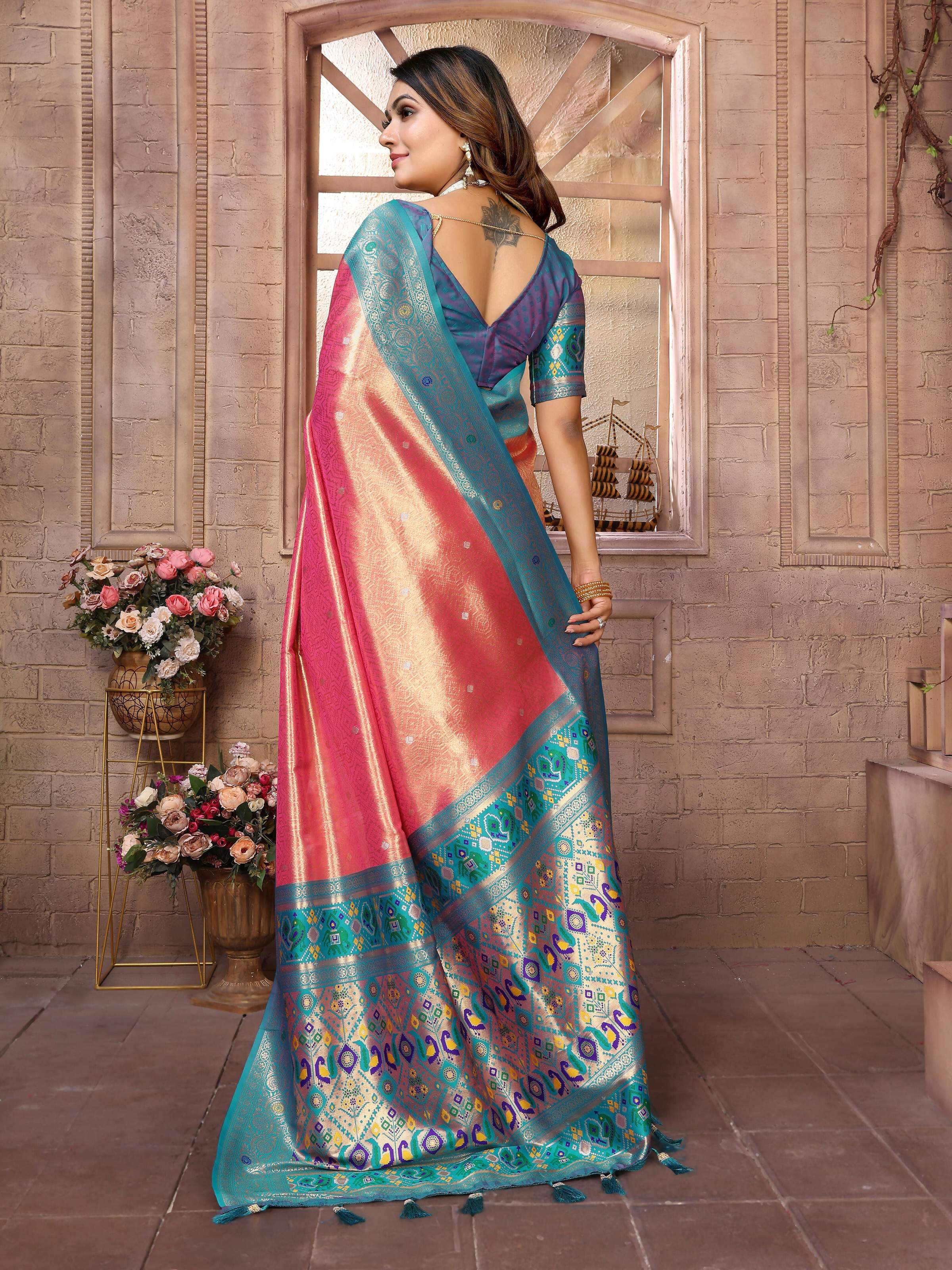 Red Banarasi Tissue Silk Weaving Saree for Special Events