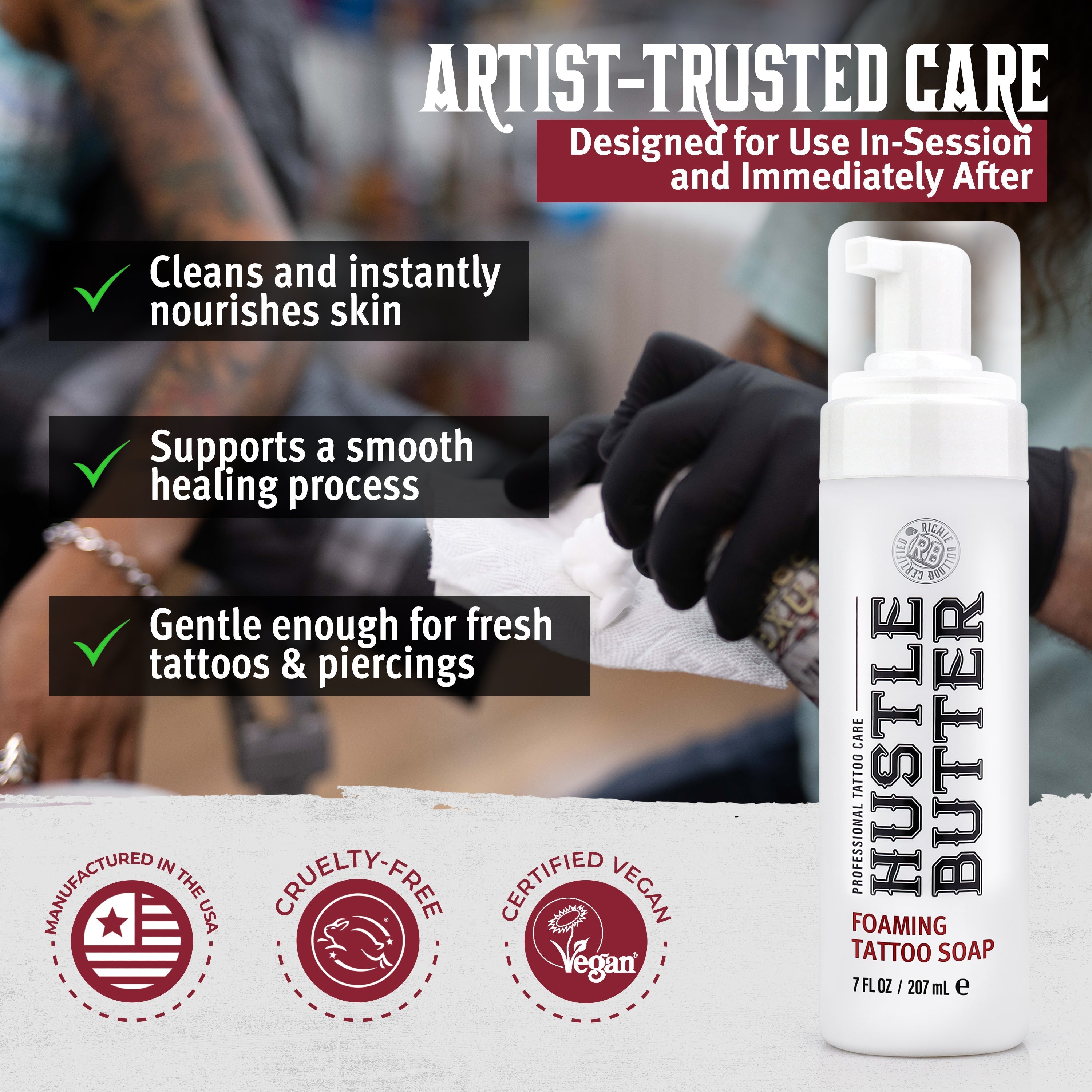 Foaming Tattoo Soap - Gentle Cleansing Wash for Tattoos