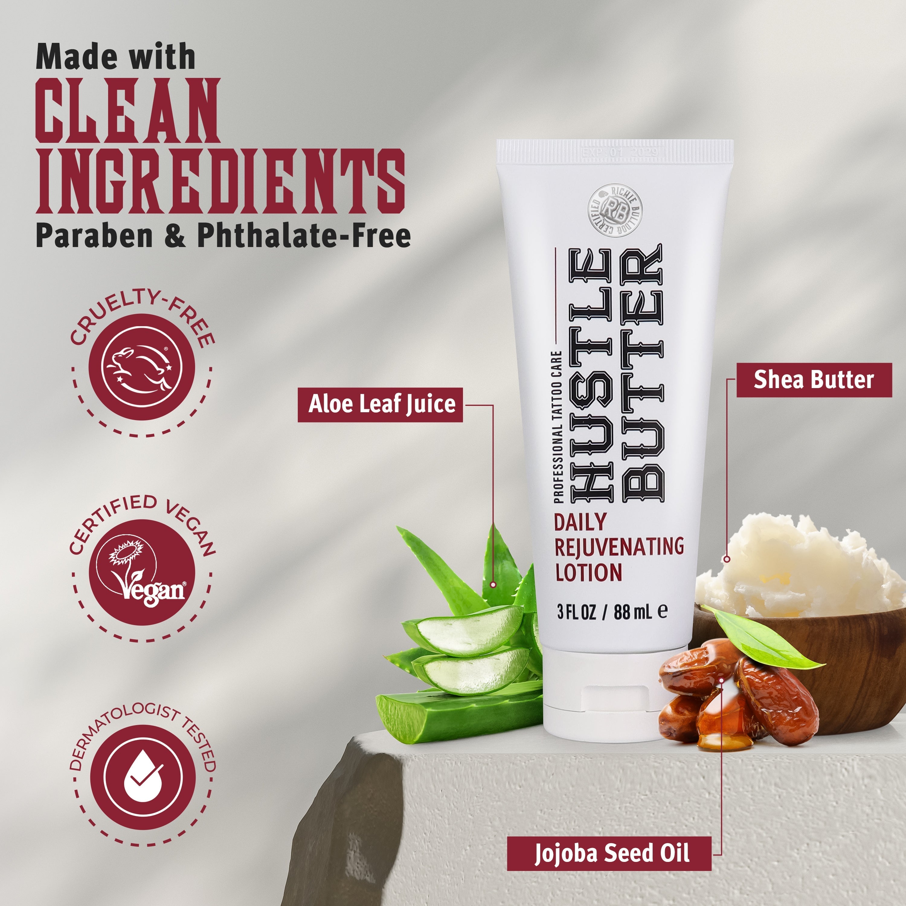 HUSTLE BUTTER DAILY REJUVENATING LOTION (2 SIZES)