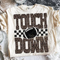 Touchdown Leopard Football Graphic Tee | Game Day Shirt | Football Mom T-Shirt