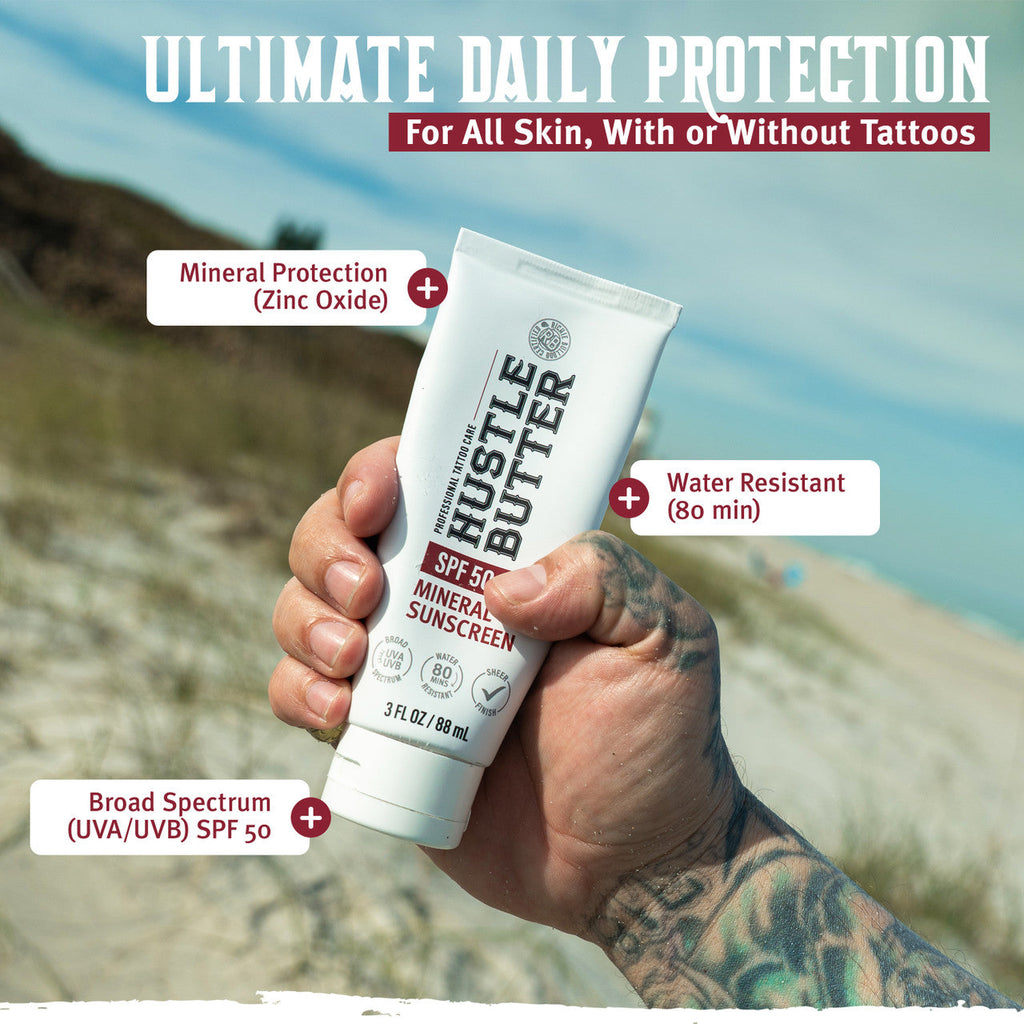 Mineral Sunscreen Lotion SPF 50 for Healed Tattoos