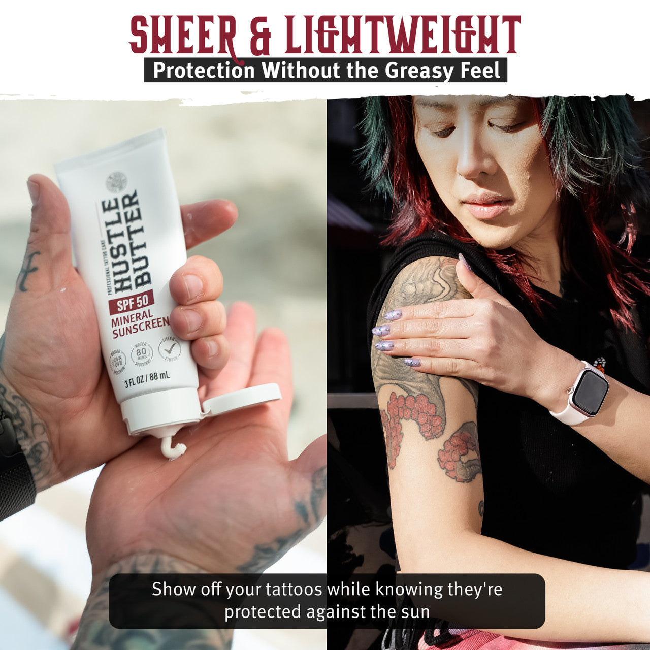 Mineral Sunscreen Lotion SPF 50 for Healed Tattoos