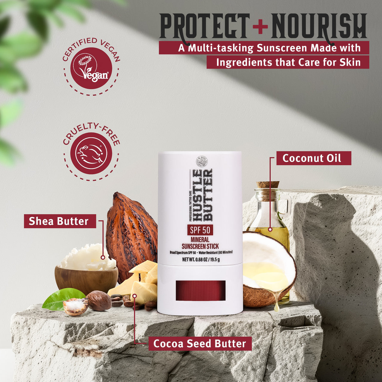 SPF 50 Mineral Sunscreen Stick for Tattoos - Zinc Oxide