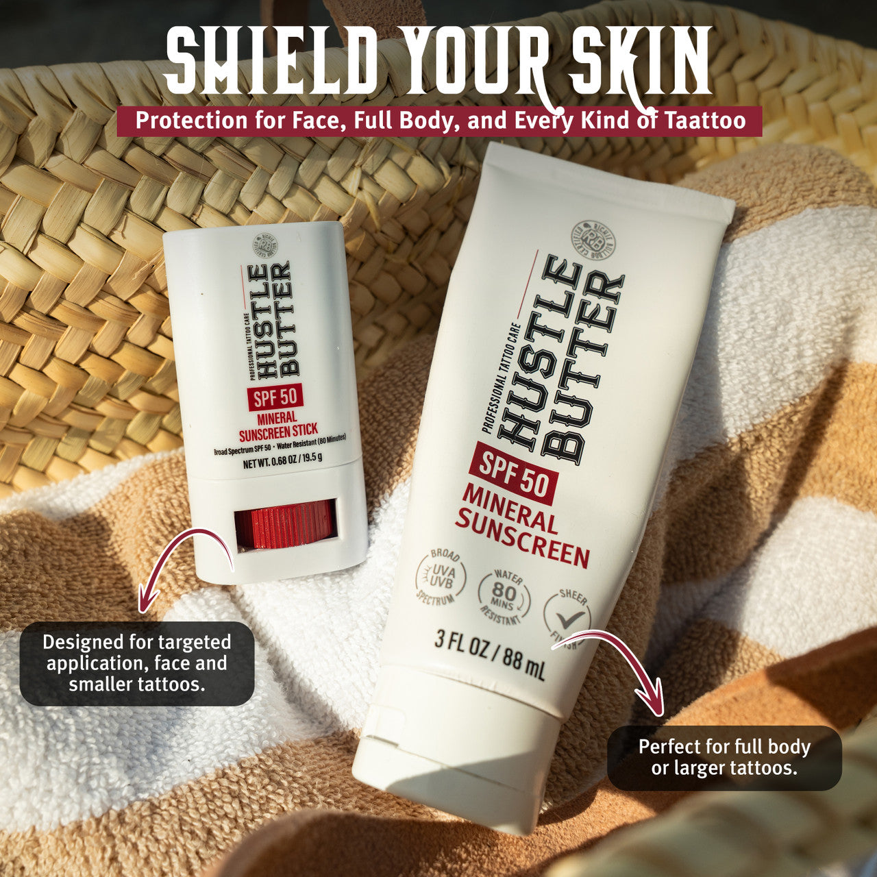 Mineral Sunscreen Lotion SPF 50 for Healed Tattoos