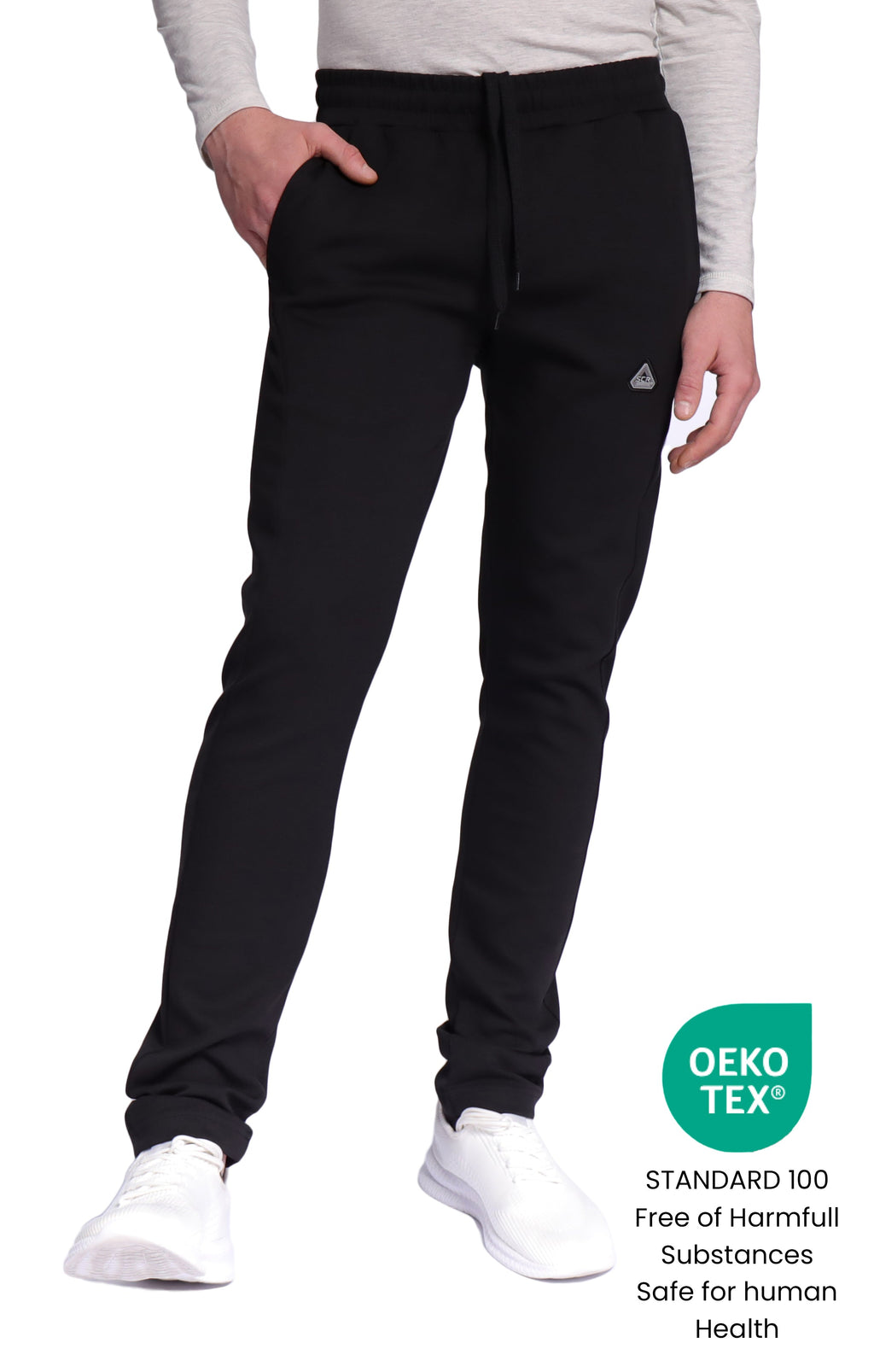 Tall Fit Tapered Athleisure Sweatpants with Hidden Zipper Pockets - Image 2