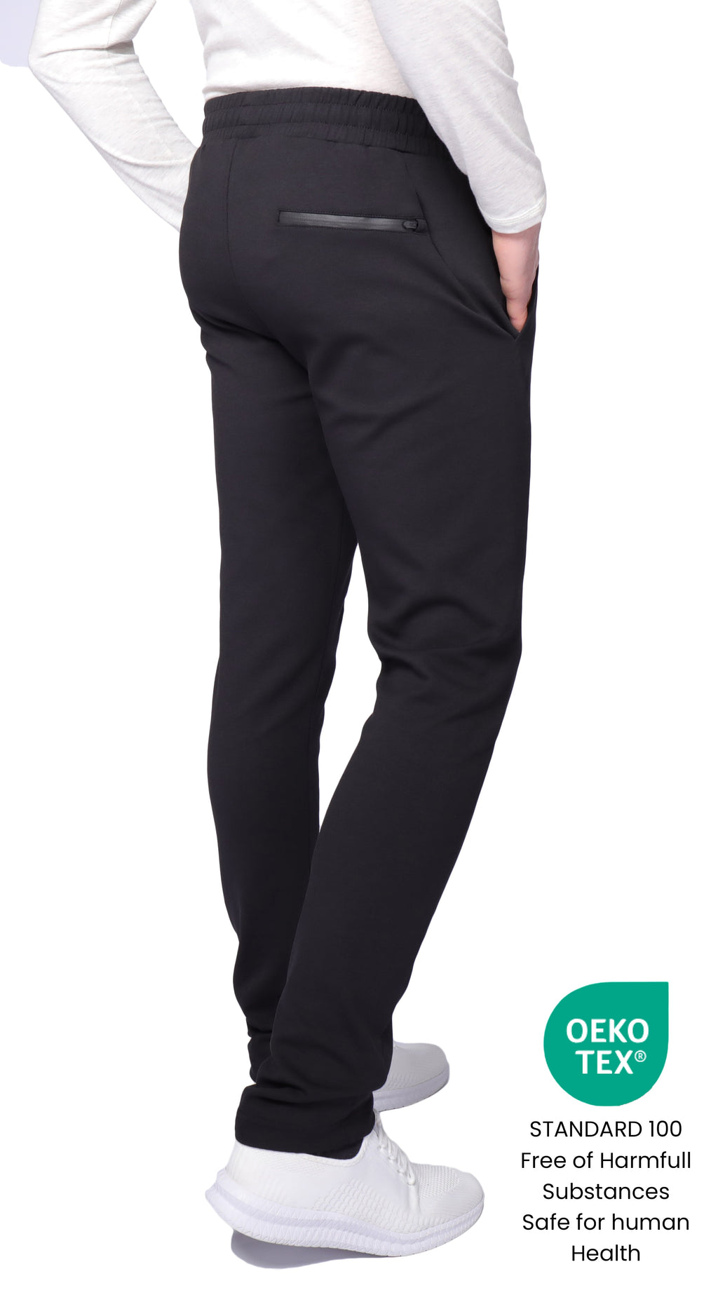 Tall Fit Tapered Athleisure Sweatpants with Hidden Zipper Pockets - Image 3