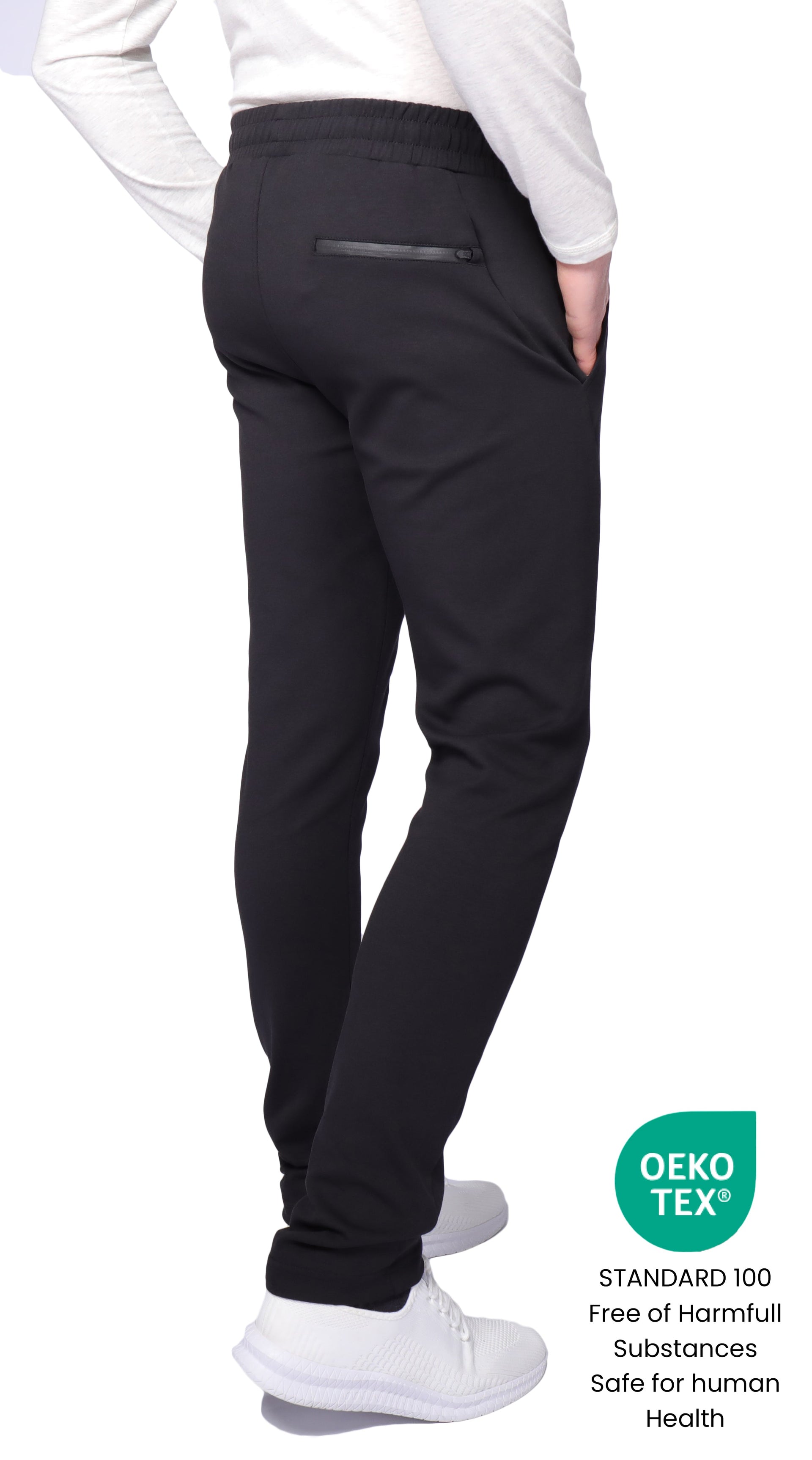 Tall Fit Tapered Athleisure Sweatpants with Hidden Zipper Pockets - Image 3
