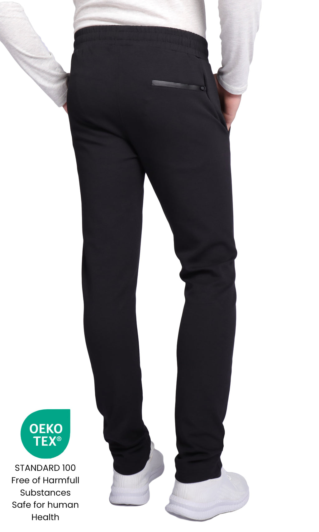 Tall Fit Tapered Athleisure Sweatpants with Hidden Zipper Pockets - Image 4