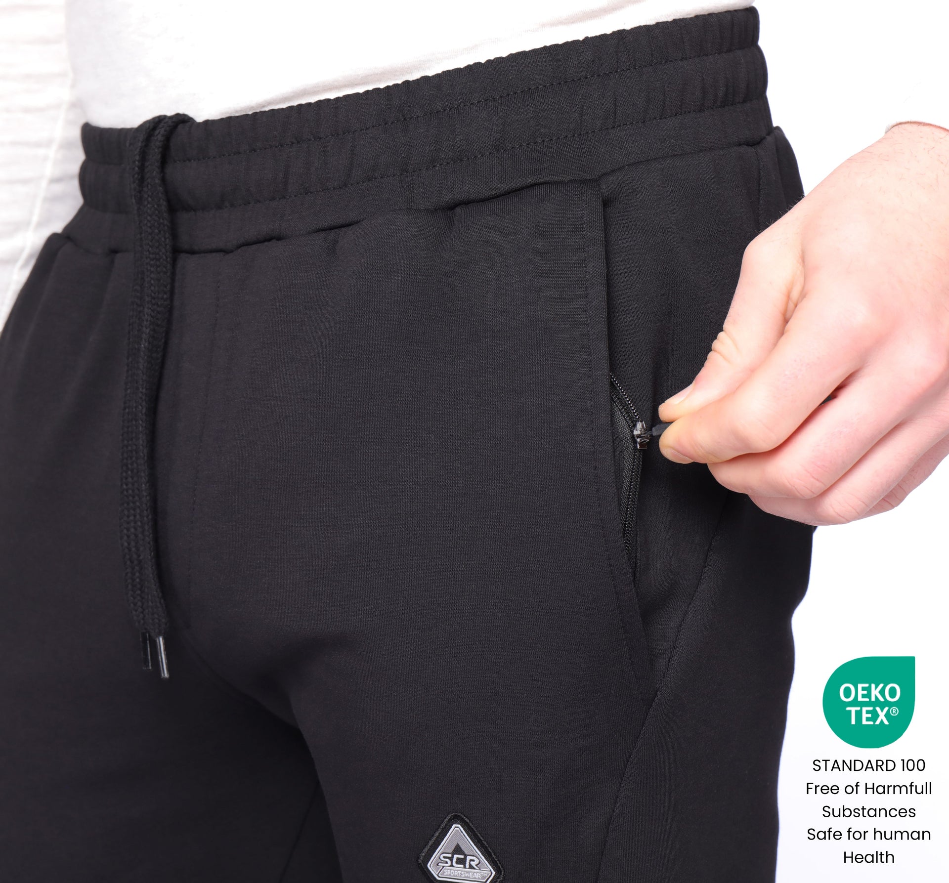 Tall Fit Tapered Athleisure Sweatpants with Hidden Zipper Pockets - Image 5