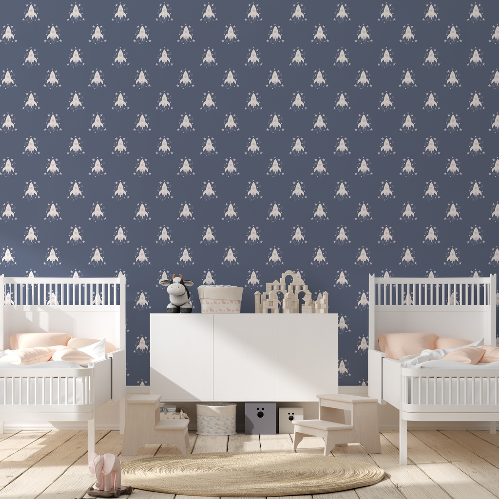 Ryan Geometric Removable Wallpaper in Mint, Lavender and Navy