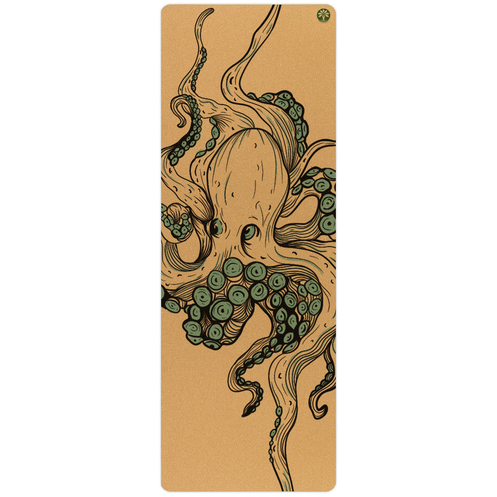 Minimalist solid green and cork Unity Pro yoga mat for high-performance fitness
