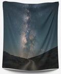 Tapestry depicting a winding dirt path transitioning into a glowing Milky Way night sky
