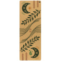 Aura Cork Yoga Mat in brown and forest green with abstract pattern