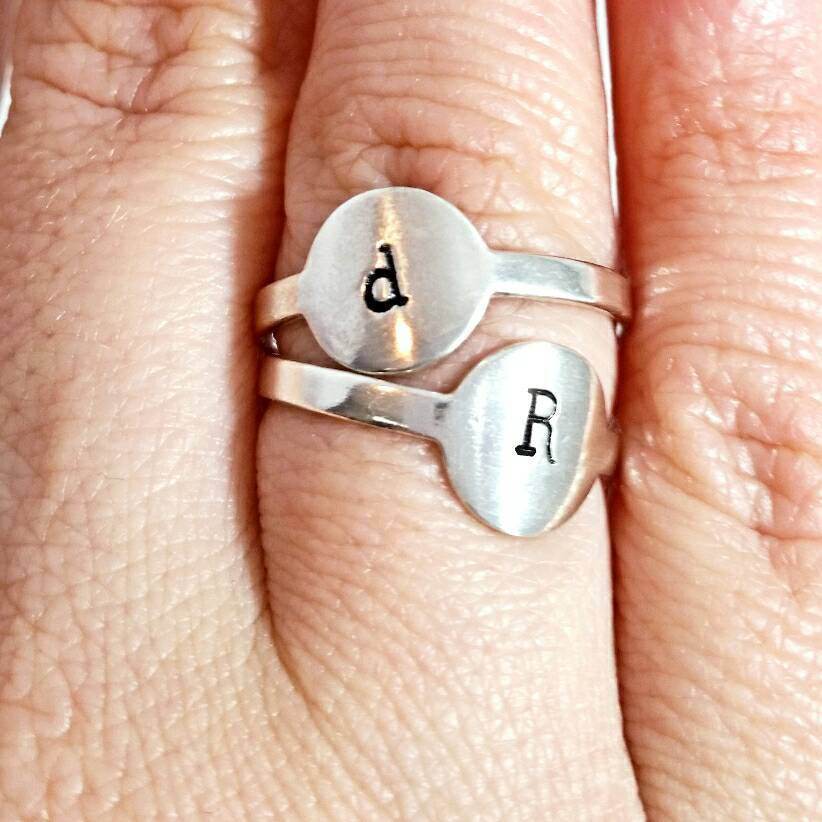 Initial Signet Sterling Silver Ring