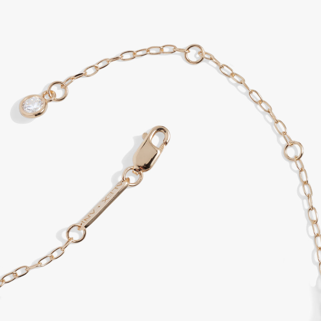 Initial L Precious Elongated Necklace in Gold and Silver Tones