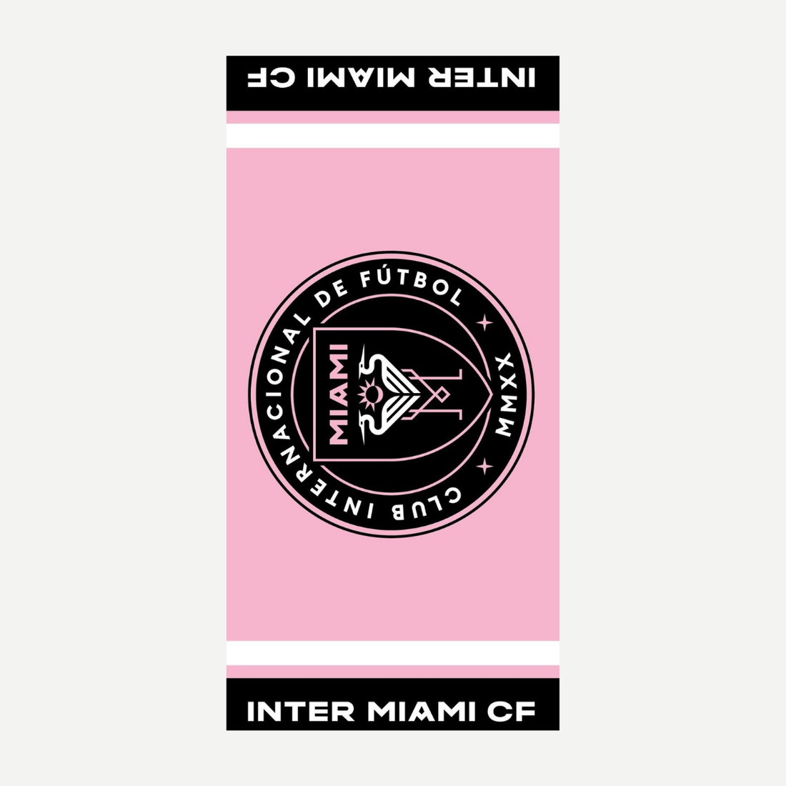Inter Miami CF Soccer Team Beach Towel Pink and Black