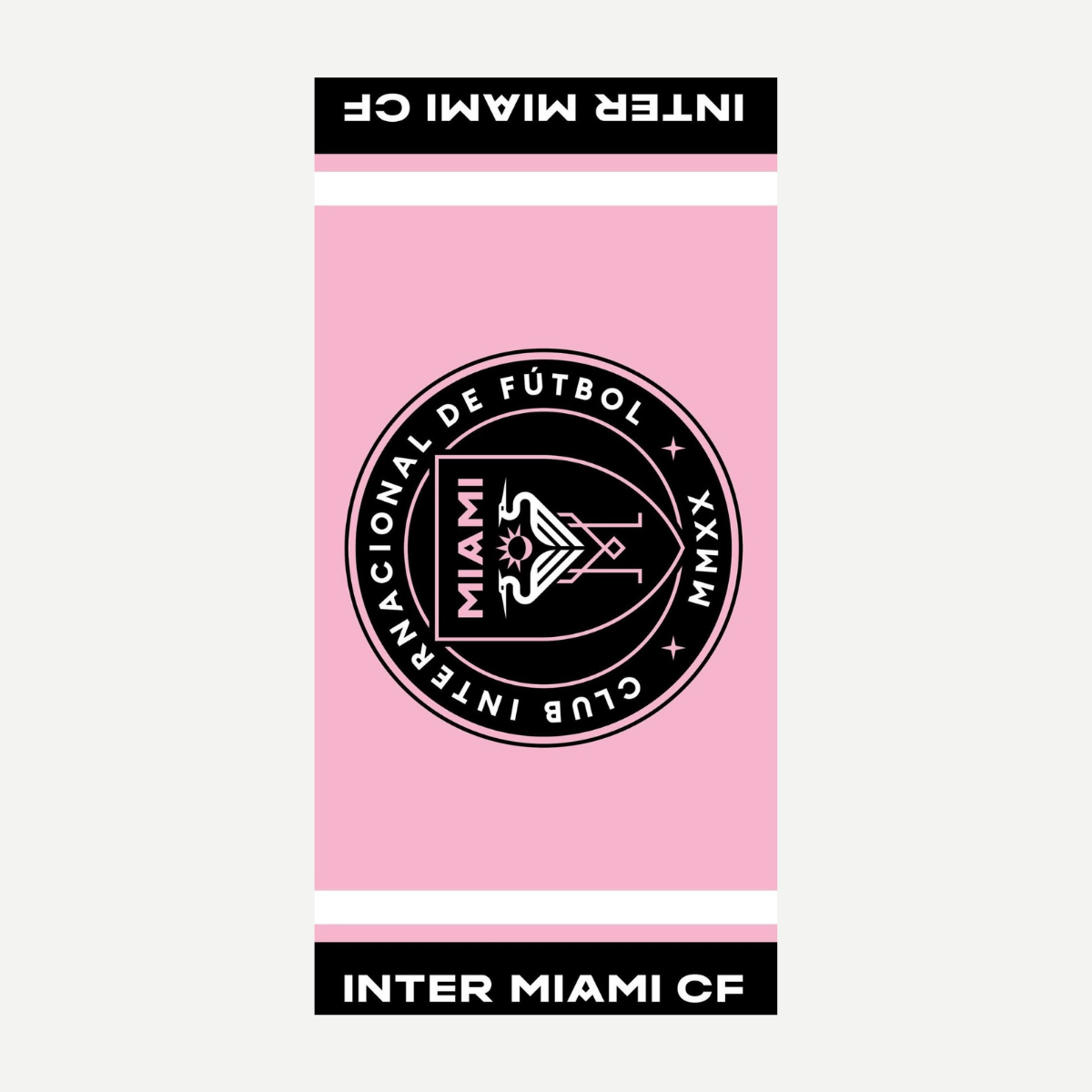 Inter Miami CF Soccer Team Beach Towel Pink and Black