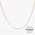 Gold paperclip link chain necklace for layering and charm attachment