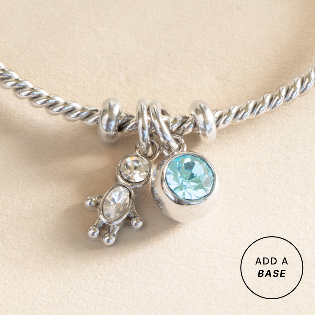 March Birthstone Interchangeable Charm in Gold with Aquamarine