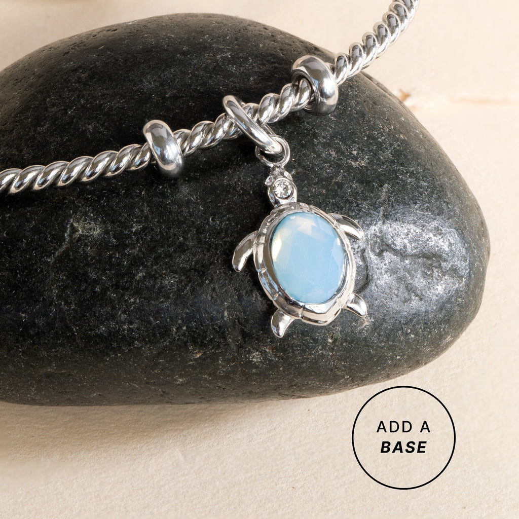 Sea Turtle Interchangeable Charm with Iridescent Crystal Shell