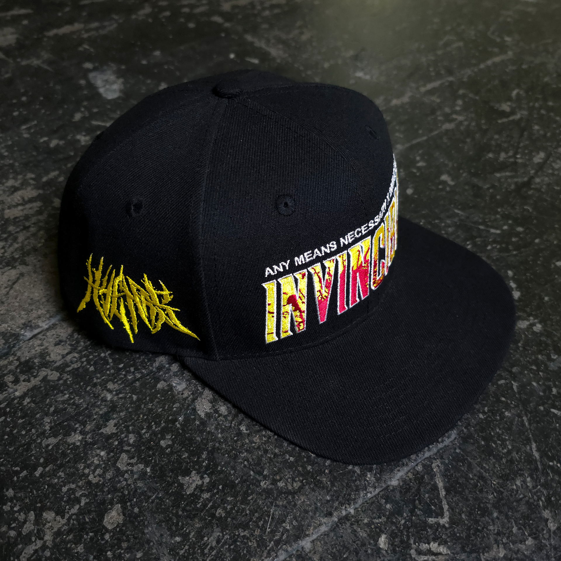Invincible Splatter Snapback Hat in Black - Image 3