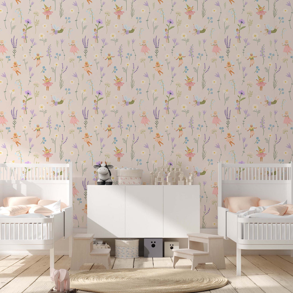 Iridessa Floral Removable Wallpaper in Pink, Lavender & Green