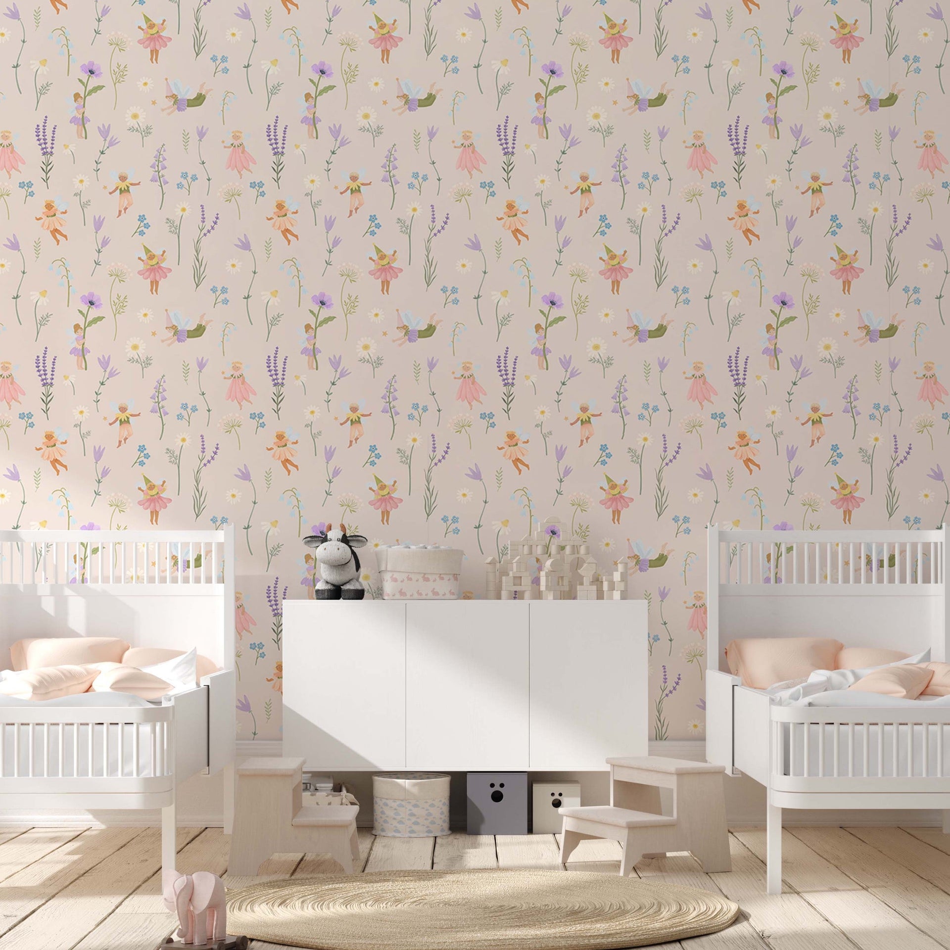 Iridessa Floral Removable Wallpaper in Pink, Lavender & Green