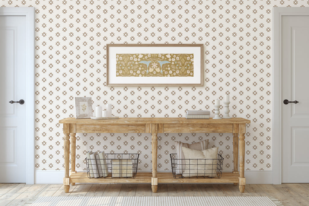 Iris Geometric Wallpaper in Light-Blue and Dark-Blue