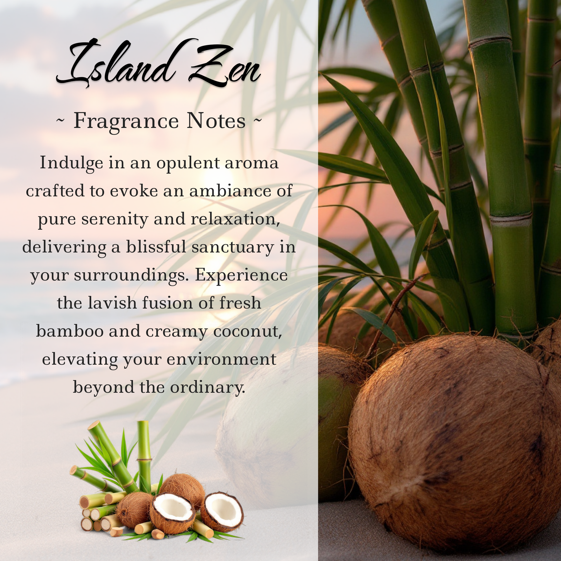 Island Zen Crystal-Enhanced Premium Coconut-Soy Wax Melts