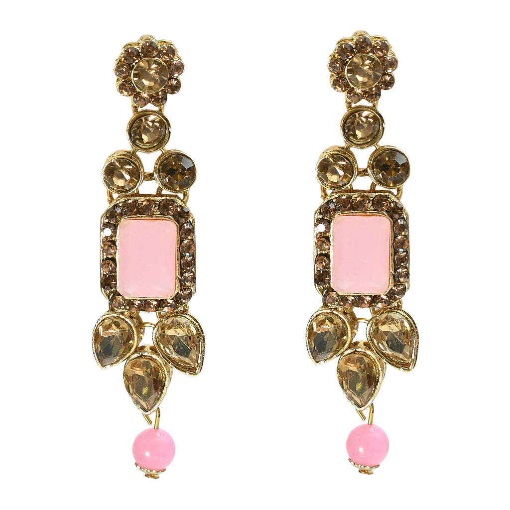 Baby Pink Gold-Polished Brass Kundan Stone Statement Choker