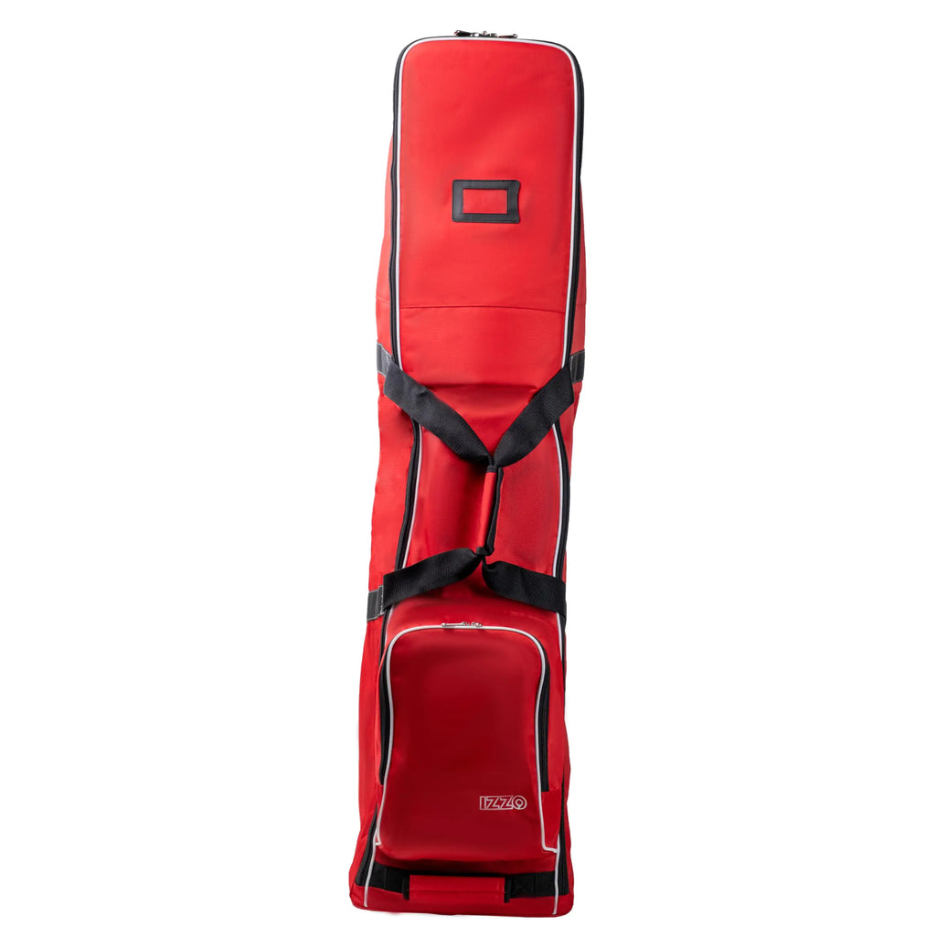 Izzo Golf Travel Bag - Golf Club Travel Cover Case Deluxe (Red/White)