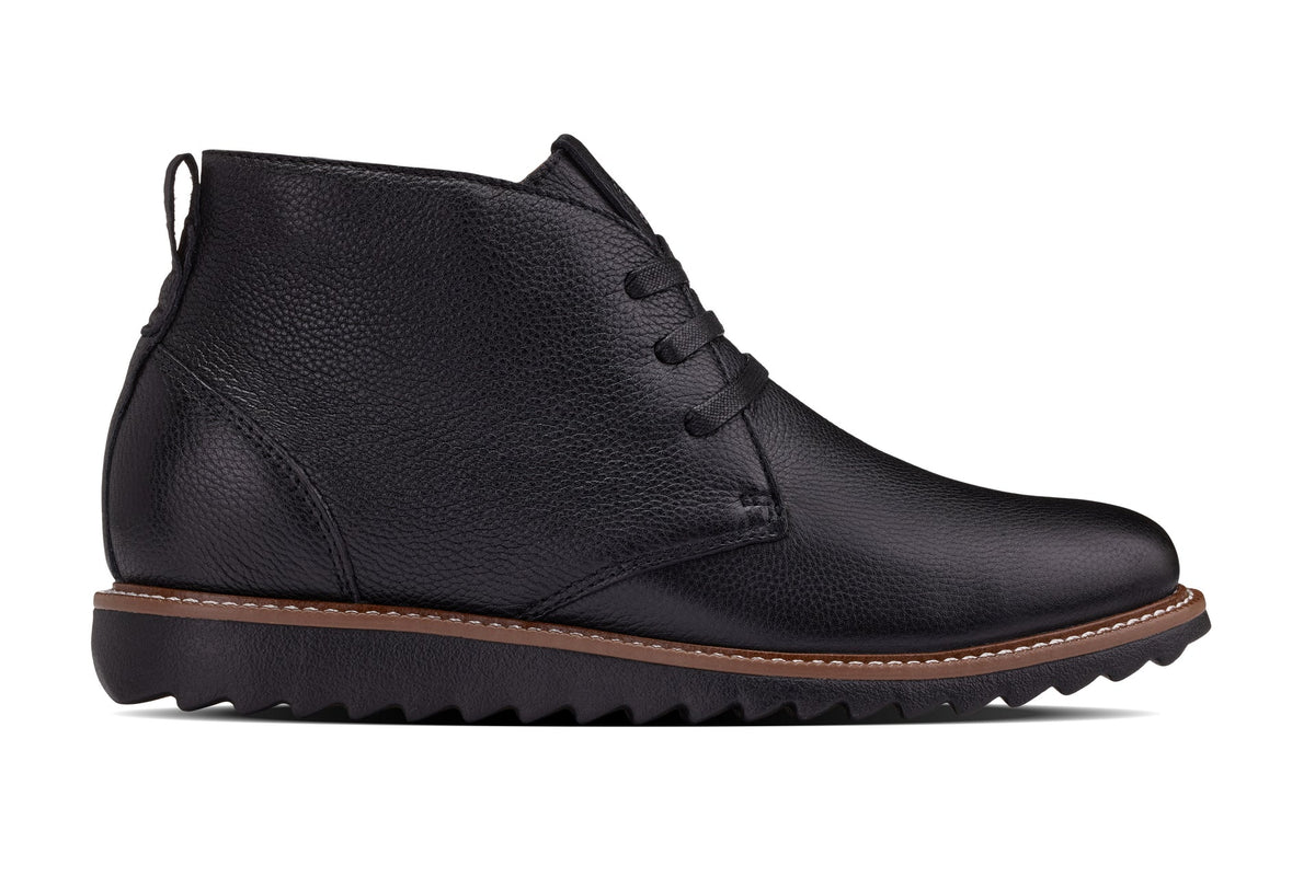 CALTO - J2190 - 2.6 Inches Taller (Black/Black Sole) - Chukka Boots