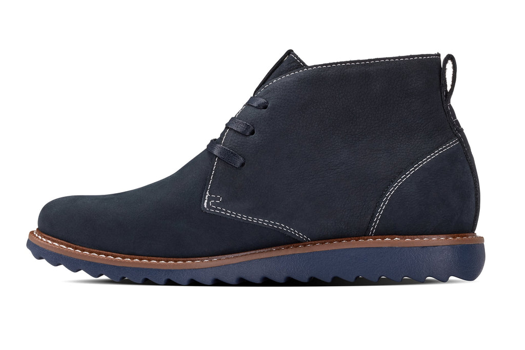 CALTO - J2191 - 2.6 Inches Taller (Ultramarine Blue/Blue Sole) - Nubuck Chukka Boots