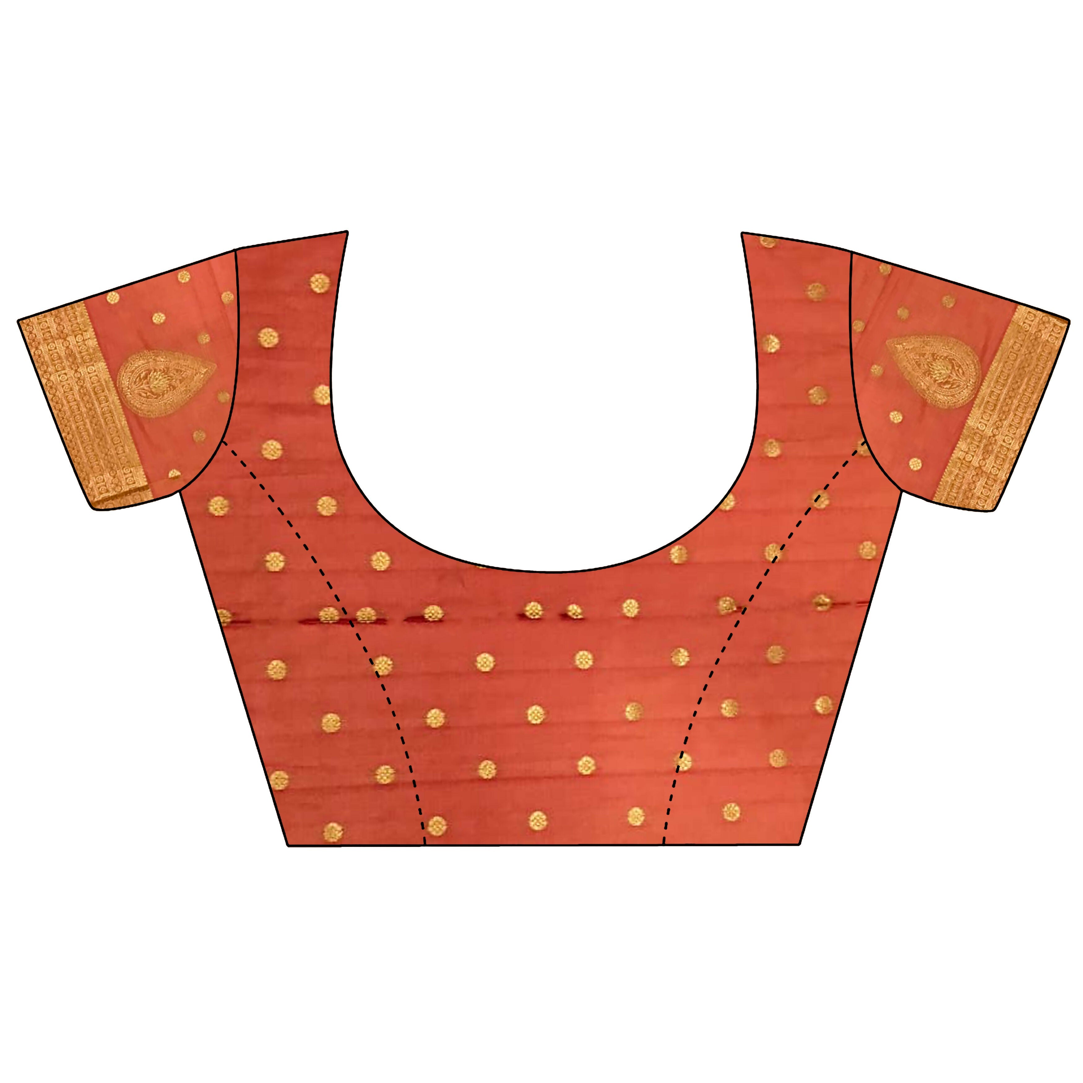 Orange Soft Silk Banarasi Saree with Intricate Zari Motifs