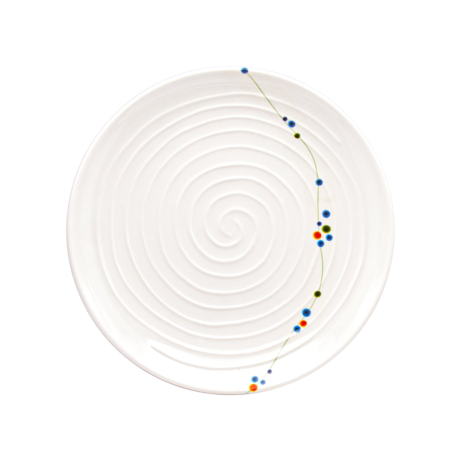 Melamine Dinner Plate, 12pc, 12-1/2"D (Colorful dots)