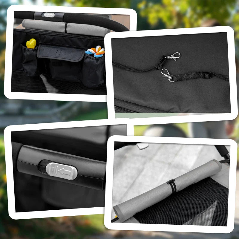 One-Click Foldable Stroller for Large Medium Small Dogs, Pet, Cats with Storage