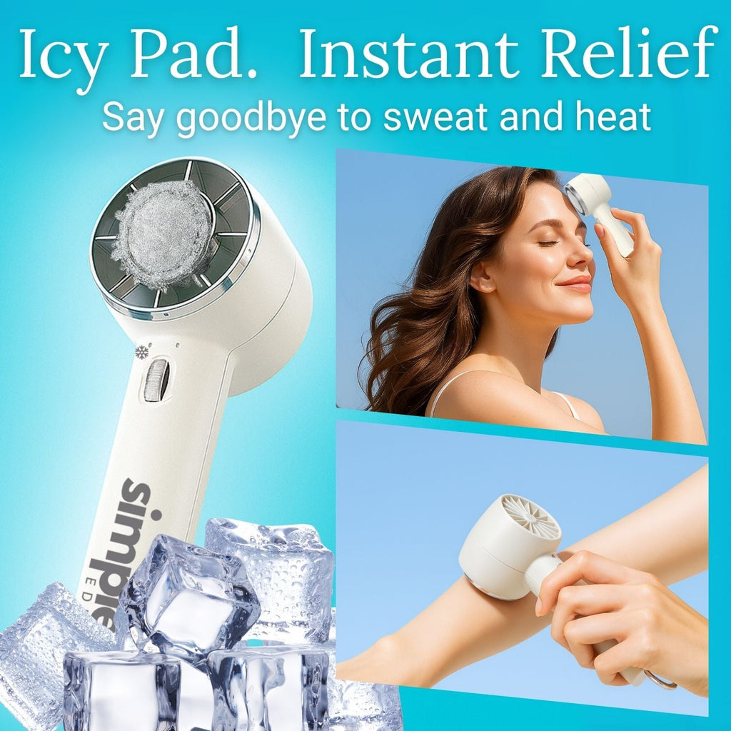 JetMini Turbo Handheld Fan with Icy Pad and Stepless Speed Control