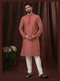 Joban Fashion Pink Art Silk Digital Print Kurta Pyjama