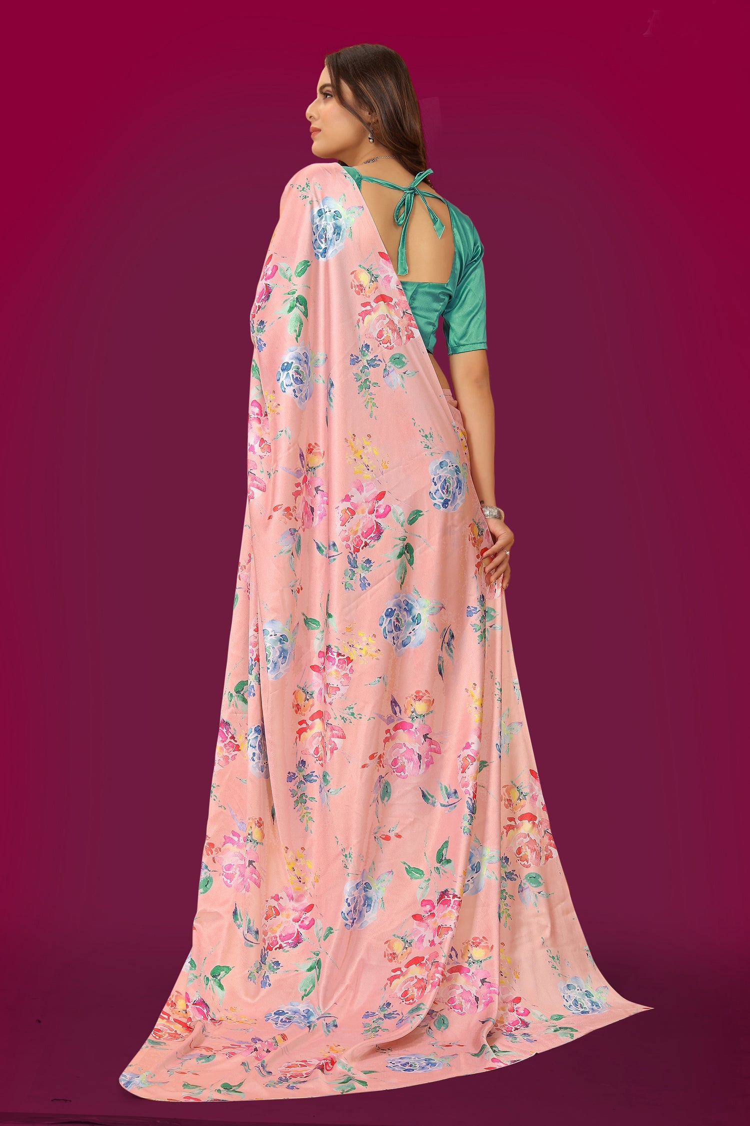 Jyoti Fashion Women's Multicolor Pure Japan Satin Digital Printed Designer Saree with Blouse