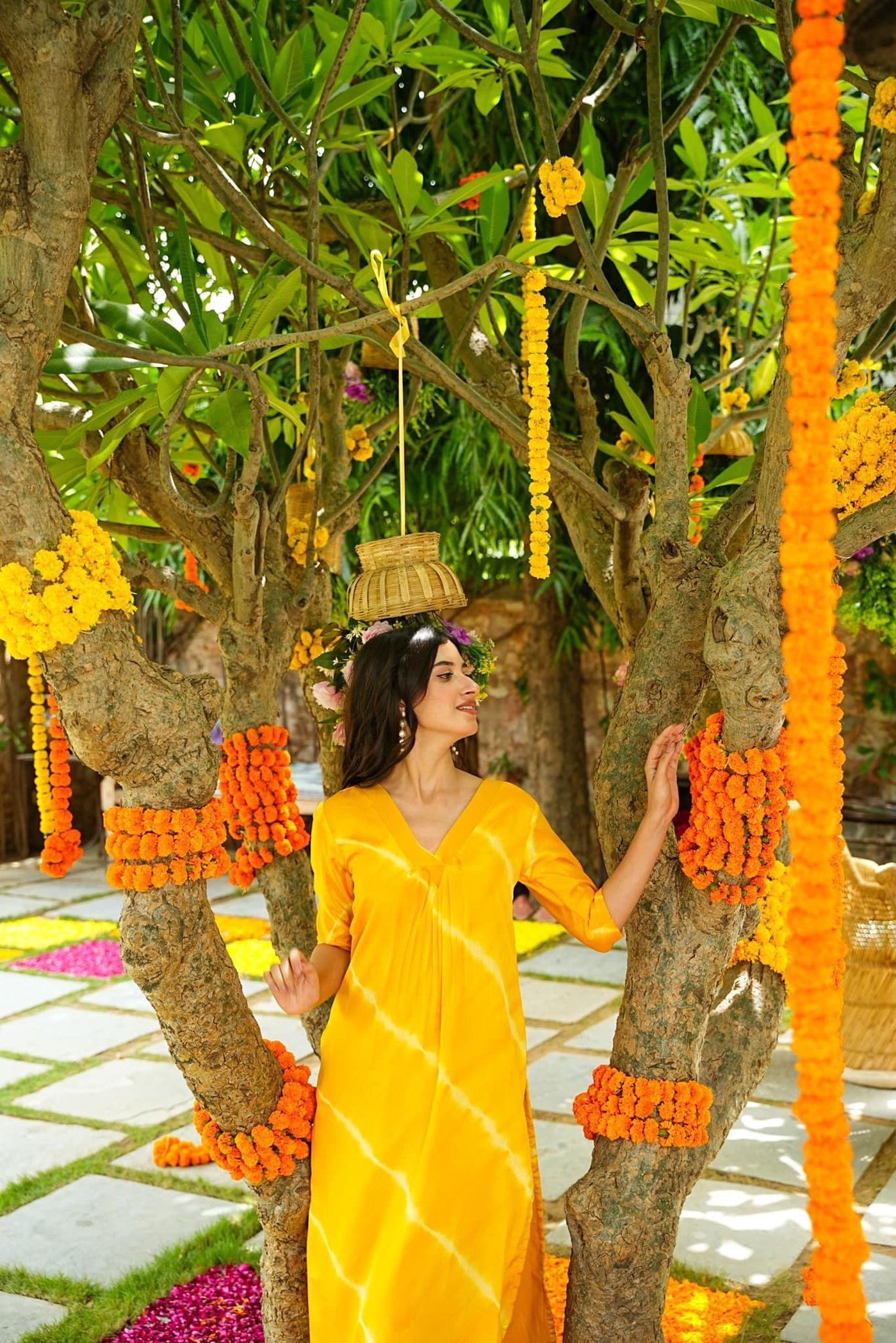 Women's Yellow Pure Muslin Straight Kurta Set with Digital Print