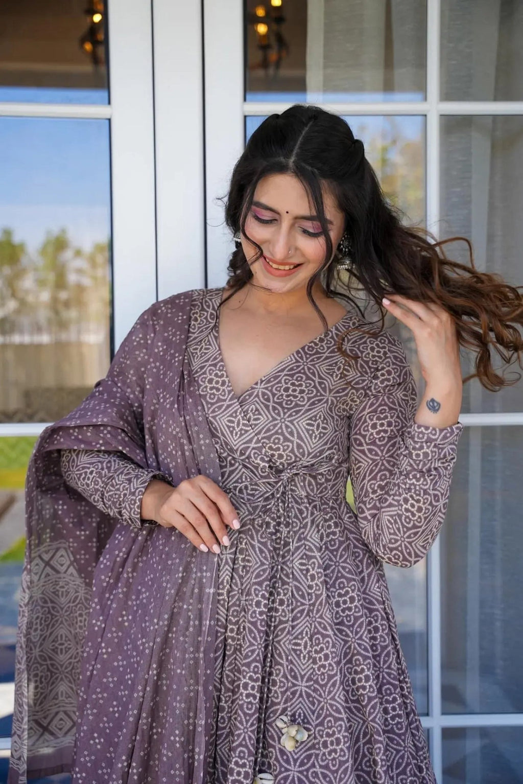 Jyoti Fashion Women's Pastel Purple Cotton Silk Heavy Digital Printed Kurta Set