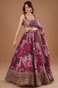 Jyoti Fashion Women's Multicolor Organza 3MM Sequins with Zari Embroidered Lehenga Choli with Dupatta