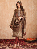 Gold Pure Tissue Shimmer straight suit with floral print and Zardoshi work