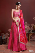 Pink Chinon Silk lehenga choli with sequins and mirror embroidery