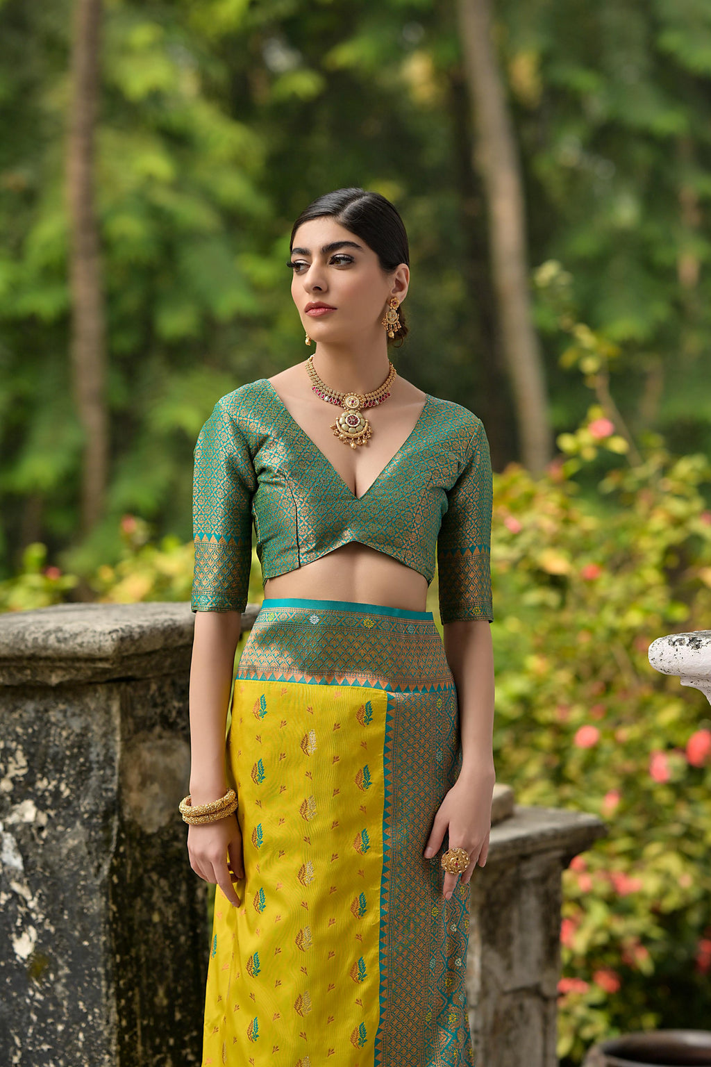 Lemon Yellow Banarasi Silk Zari Woven Traditional Saree