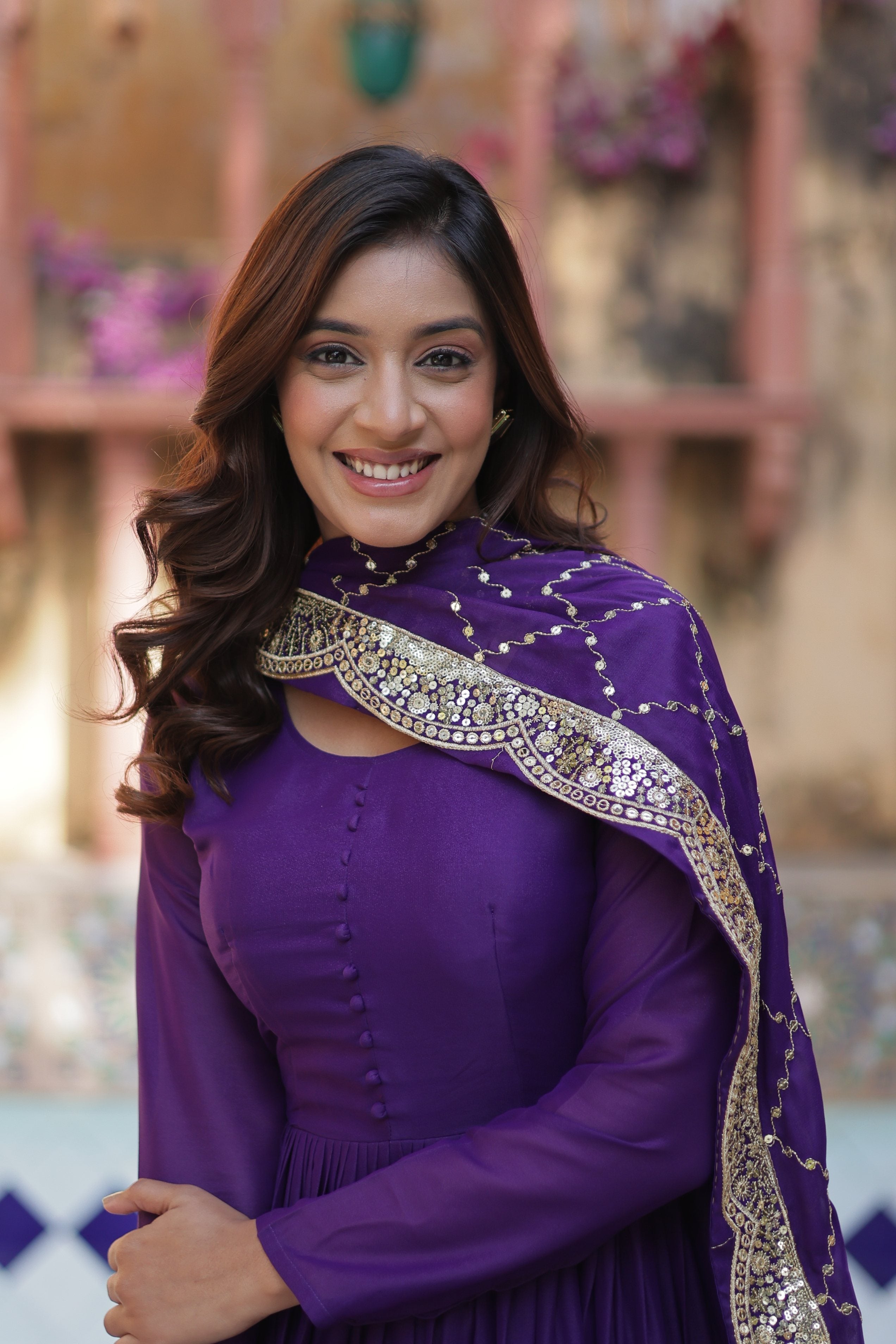 Jamuni Star Georgette Sequins Embroidered Anarkali Set