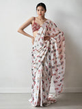 Women's Multicolor Chinon Digital Printed Ready To Wear Saree