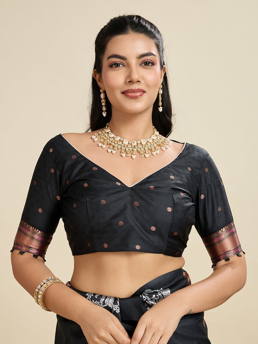 Black Soft Kanjivaram Paithani Silk Zari Woven Designer Saree