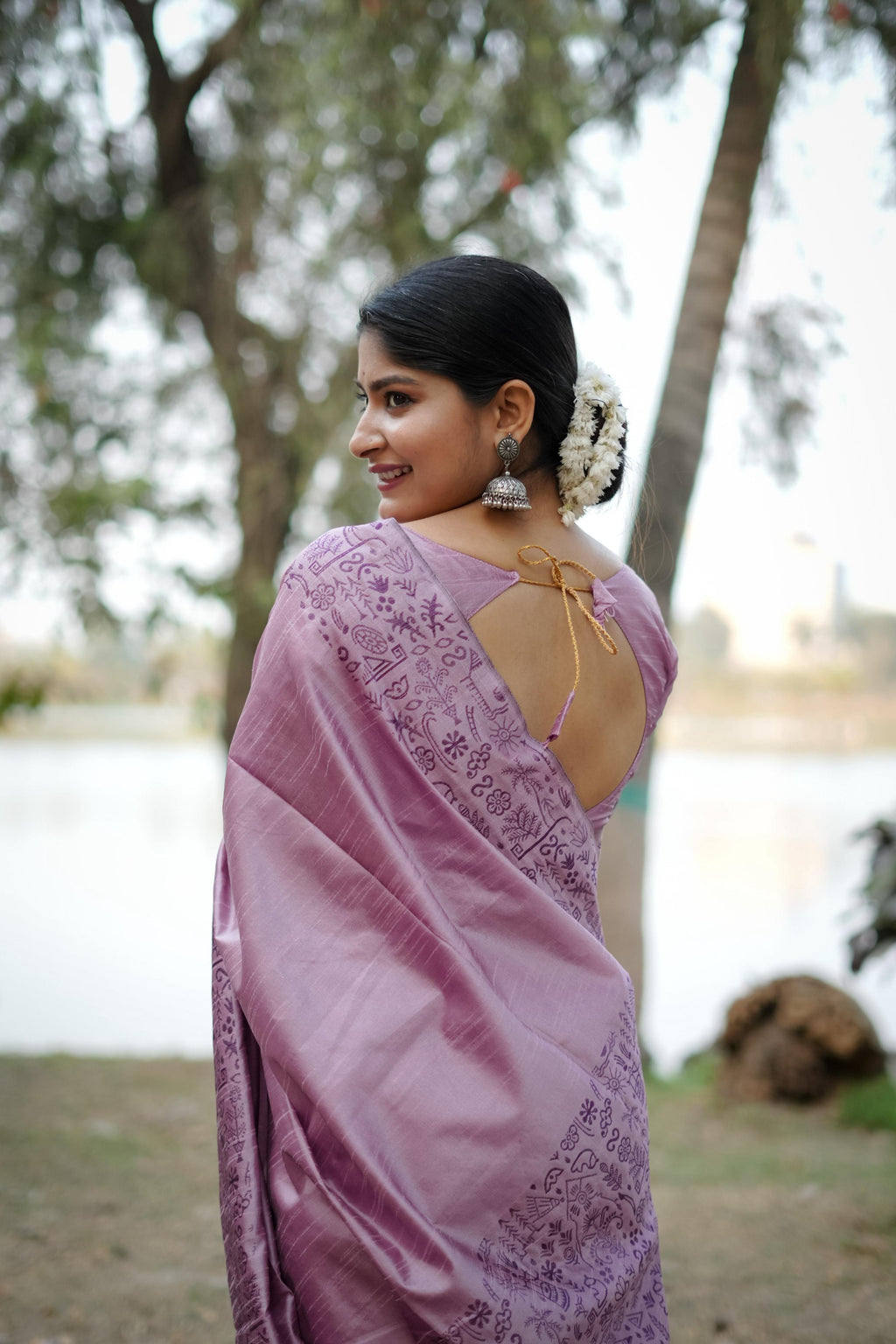 Jyoti Fashion Women's Purple Handloom Raw Silk Weaving Designer Saree with Blouse
